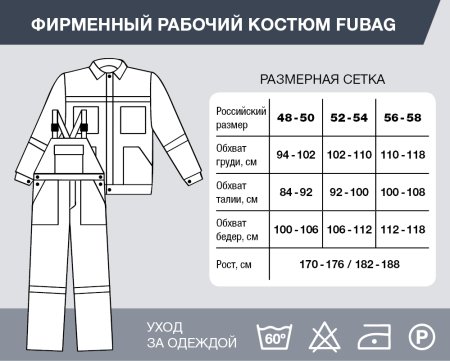 Фирменный рабочий костюм Fubag размер 56-58 рост 182-188 в Кемерово фото
