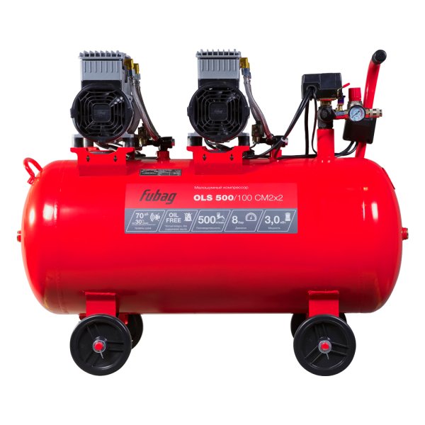 Компрессор воздушный безмасляный малошумный FUBAG OLS 500/100 CM2х2 + Набор пневмоинструмента (5 предметов) в ПОДАРОК в Кемерово фото