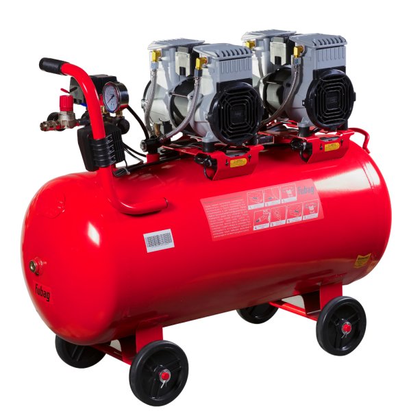 Компрессор воздушный безмасляный малошумный FUBAG OLS 500/100 CM2х2 + Набор пневмоинструмента (5 предметов) в ПОДАРОК в Кемерово фото