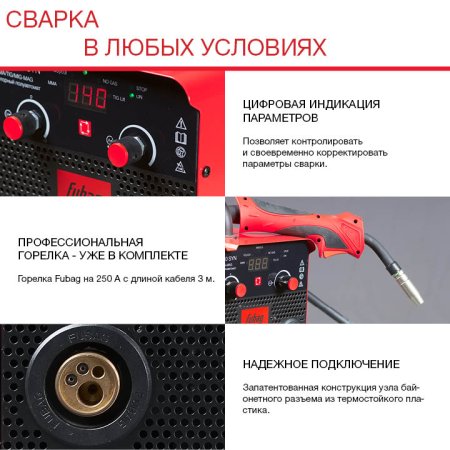 Полуавтомат сварочный FUBAG IRMIG 180 SYN с горелкой 250 А 3 м в комплекте в Кемерово фото