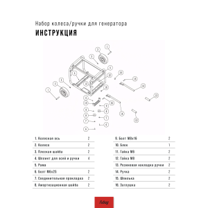 Комплект колес и ручек для генераторов FUBAG в Кемерово фото