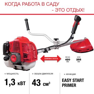 FUBAG Бензиновый триммер FPT 43 + Триммерная леска  сечение витой квадрат L 130 м * 2.4 мм в ПОДАРОК в Кемерово фото