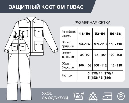 Защитный костюм Fubag размер 52-54 рост 4 в Кемерово фото