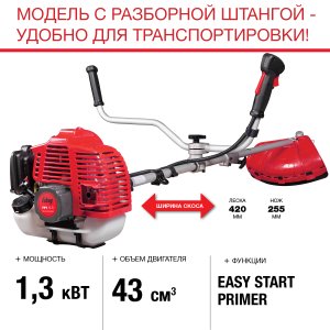FUBAG Бензиновый триммер FPT 43R + Триммерная леска  сечение витой квадрат L 130 м * 2.4 мм в ПОДАРОК в Кемерово фото